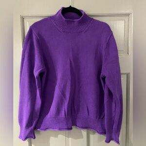 J.Crew Women’s purple cotton roll neck sweater XXL